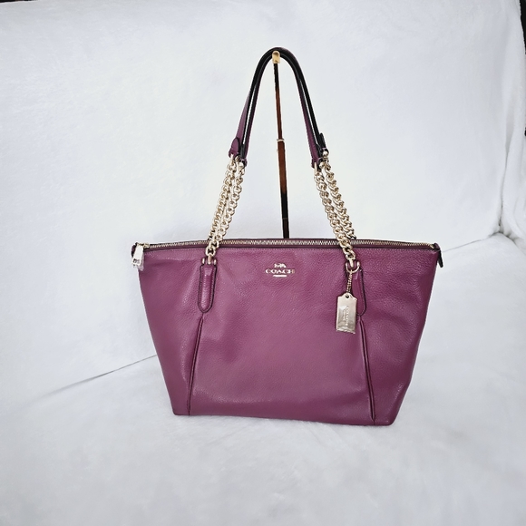 Coach AVA Dark Berry Chain Tote - Picture 5 of 13